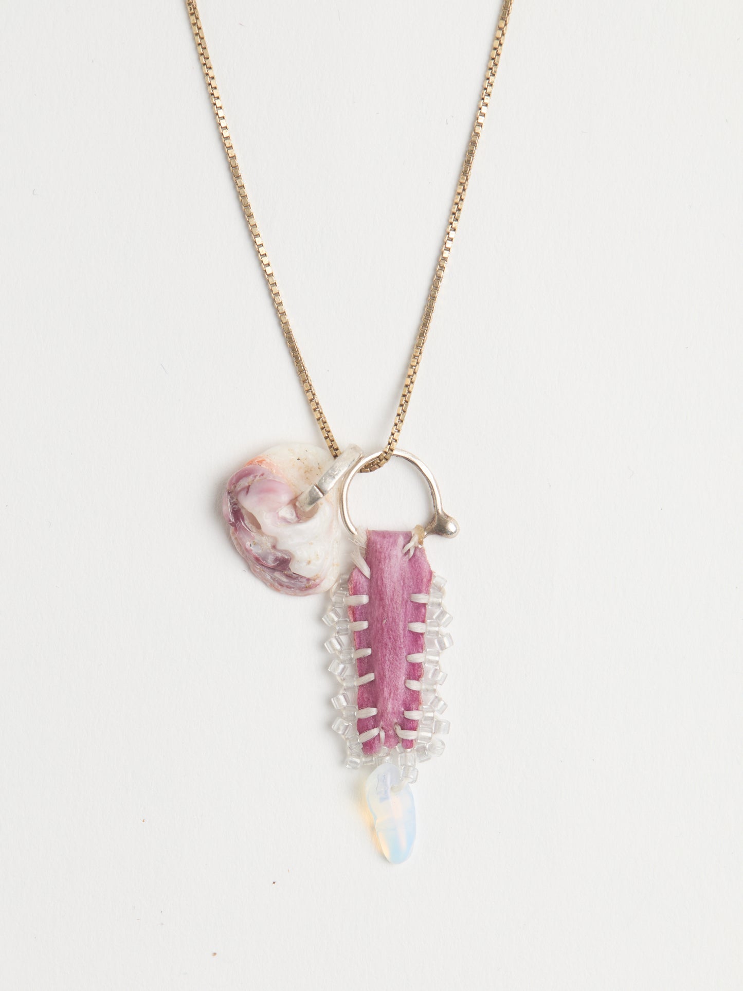 PINK SHELL TALISMAN NECKLACE