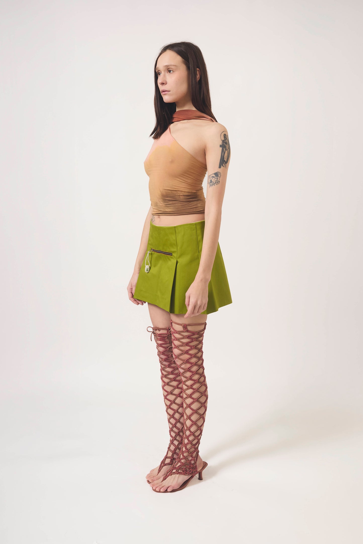 GREEN MINI SKIRT