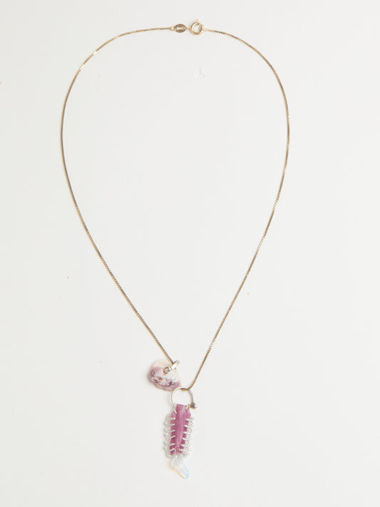 PINK SHELL TALISMAN NECKLACE