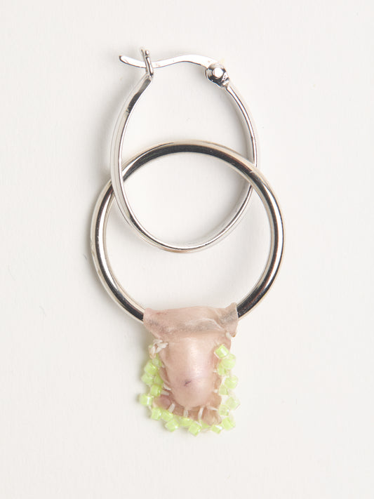 GREEN ASYMMETRICAL EARRINGS