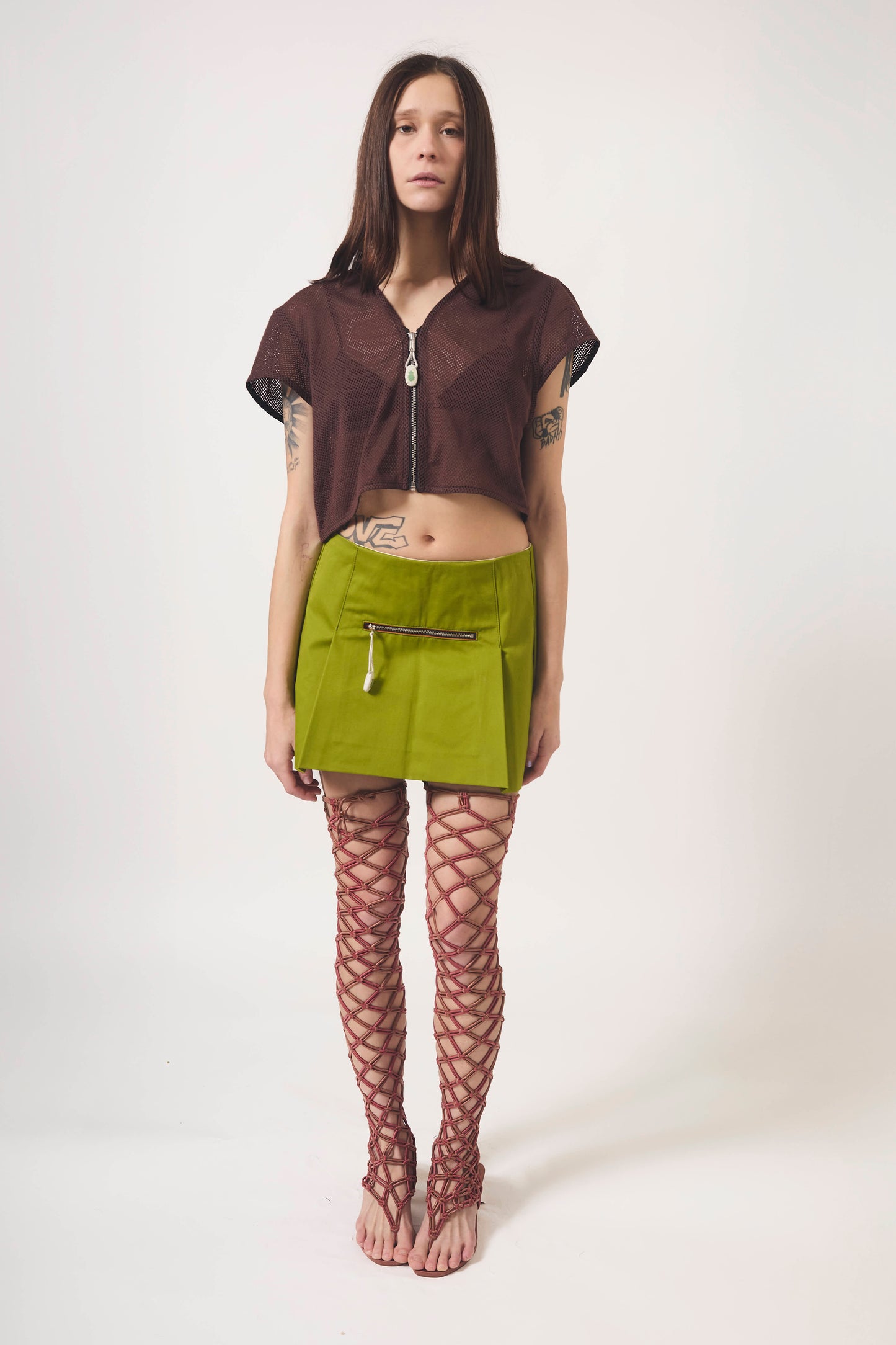 GREEN MINI SKIRT