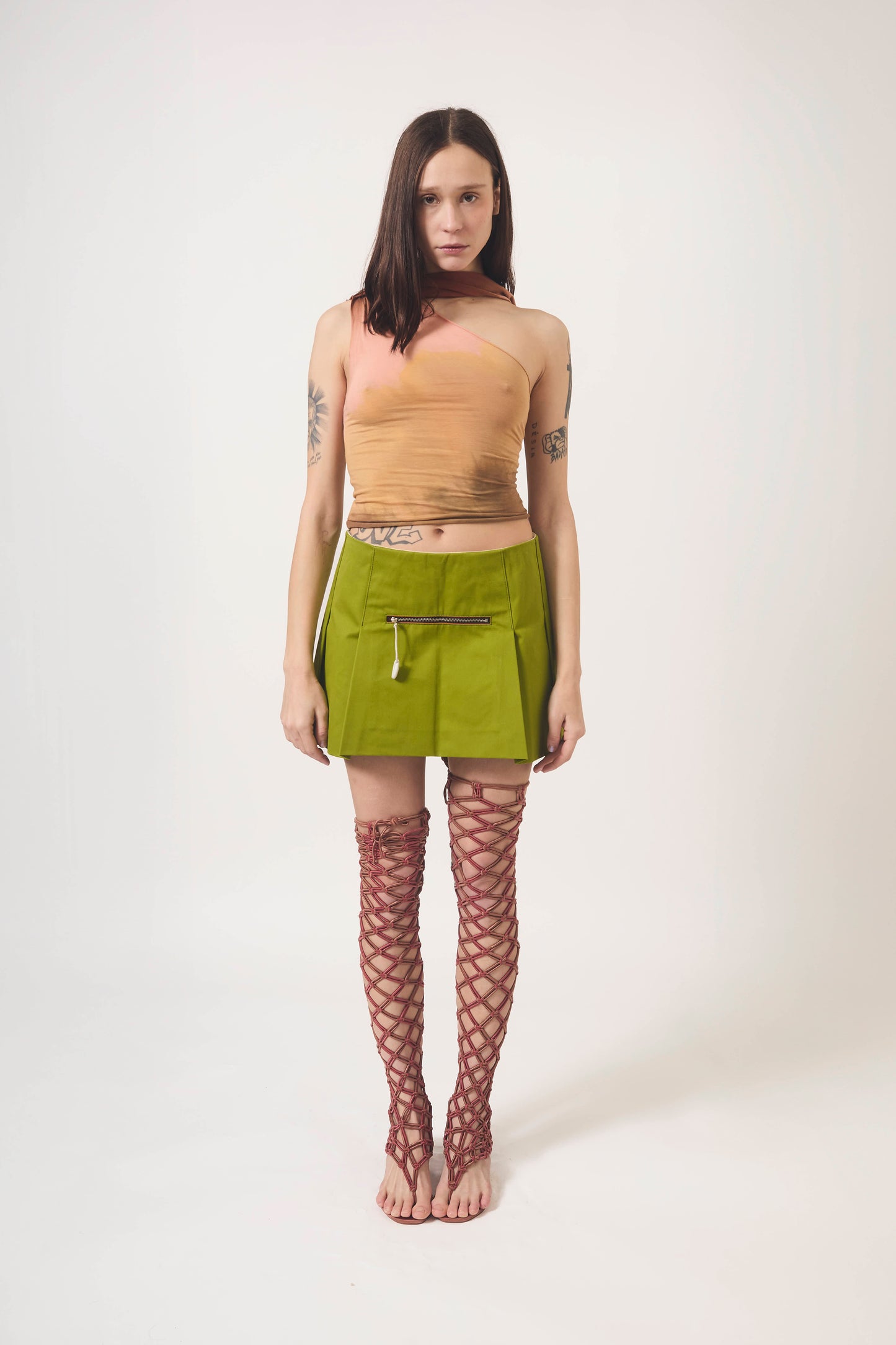 GREEN MINI SKIRT