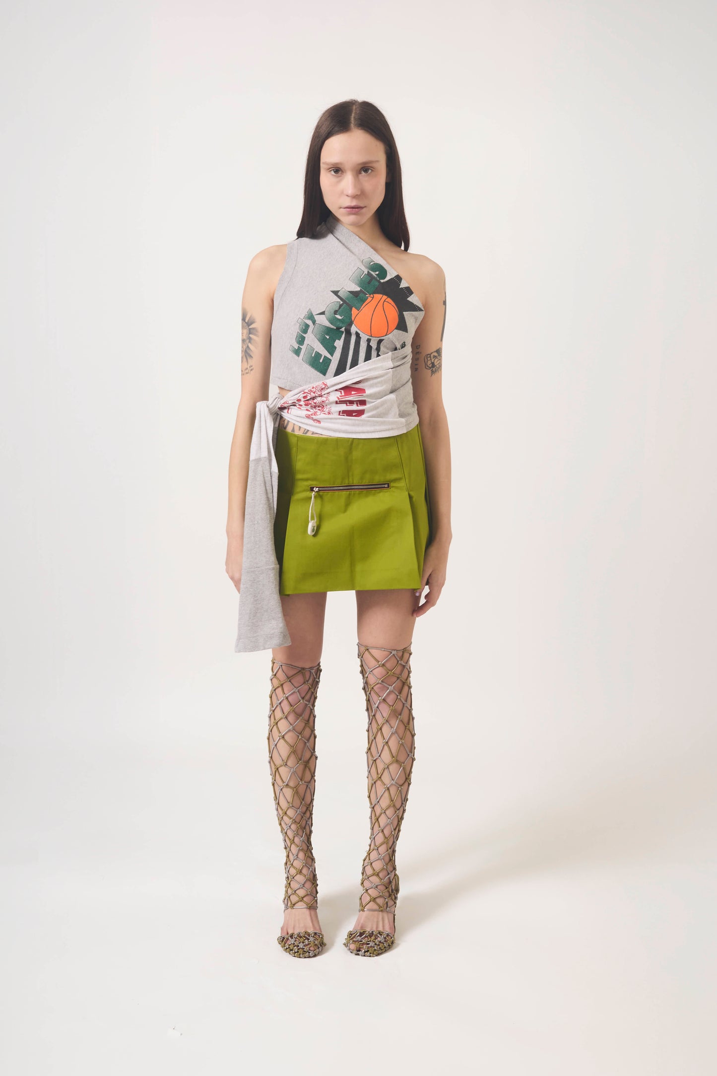 GREEN MINI SKIRT
