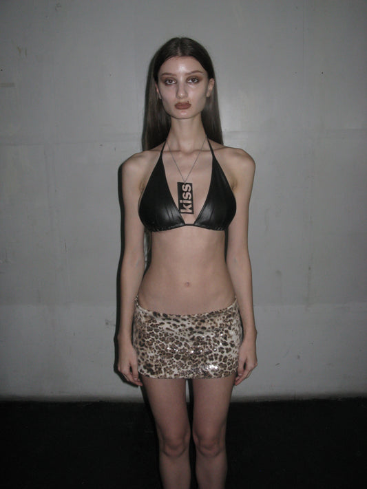 Leopard mini skirt