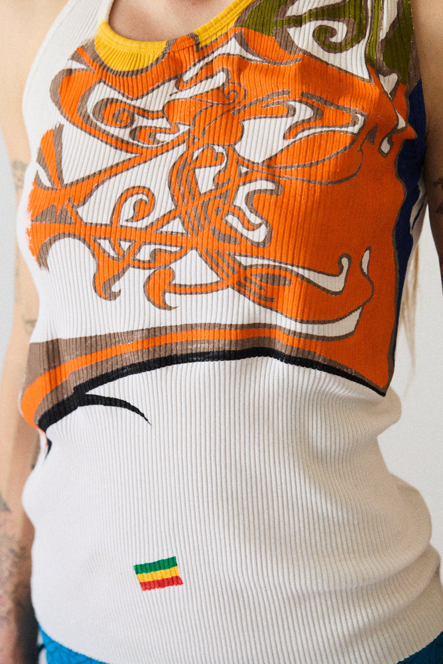 HAND PAINTED HELMUT LANG TANK TOP