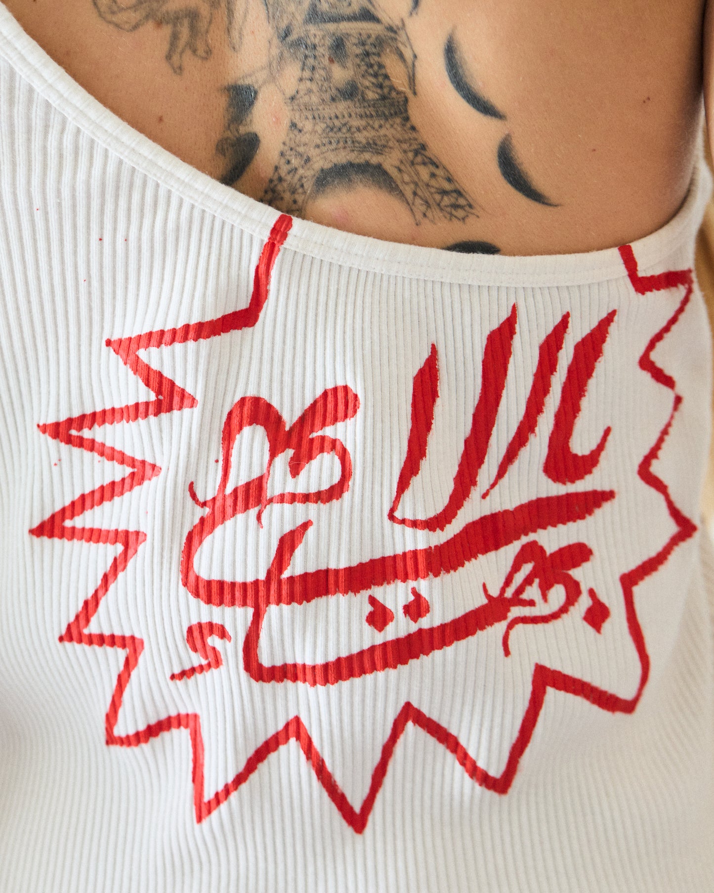 HAND PAINTED HELMUT LANG TANK TOP