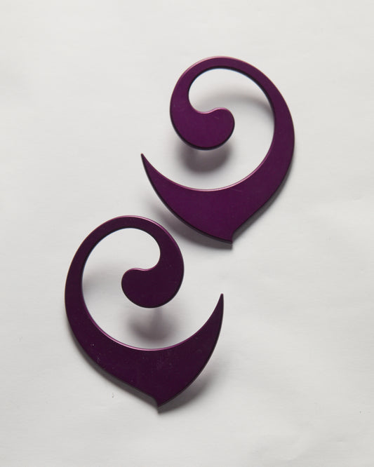 PURPLE REVERSE PENDANT EARRINGS