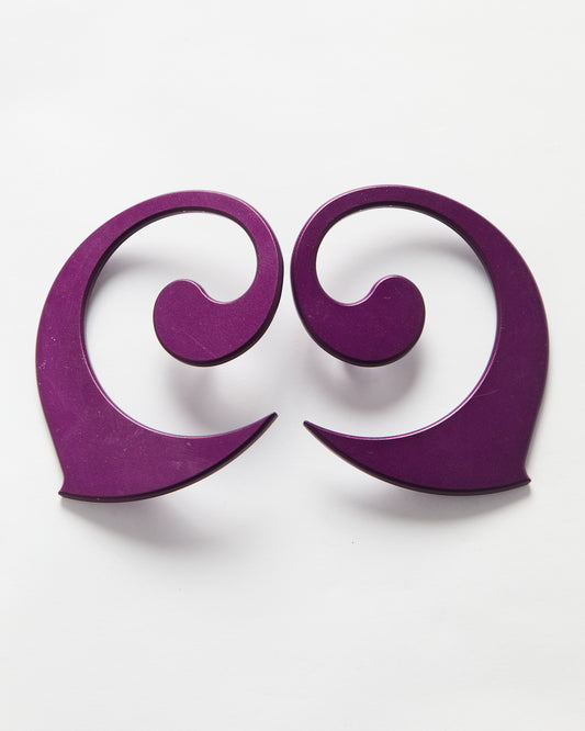 PURPLE REVERSE PENDANT EARRINGS