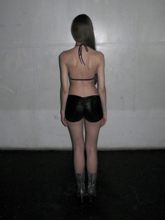 Black mini shorts